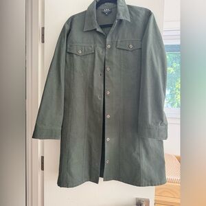 A.P.C. Women's Green and Khaki Dress